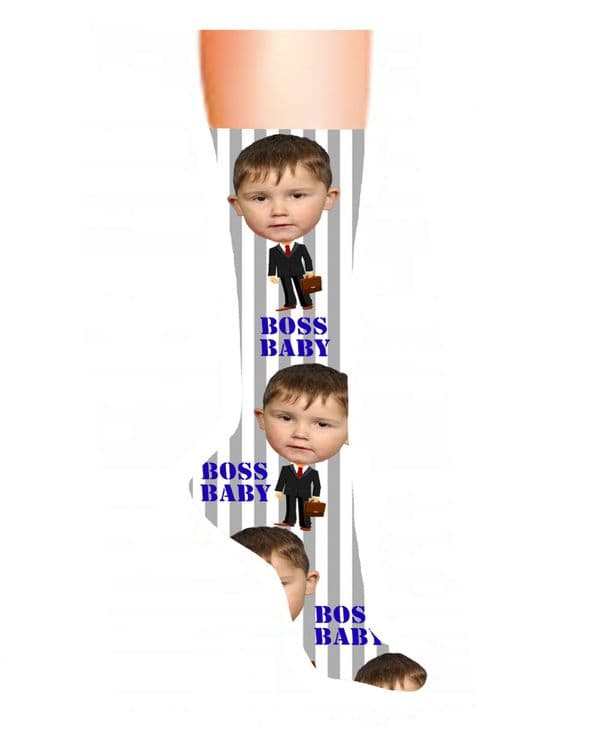 Business Man Photo & Text Socks