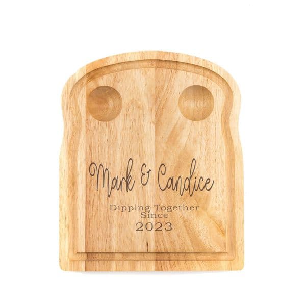 Couple's Personalised Egg and Toast Board Engraved