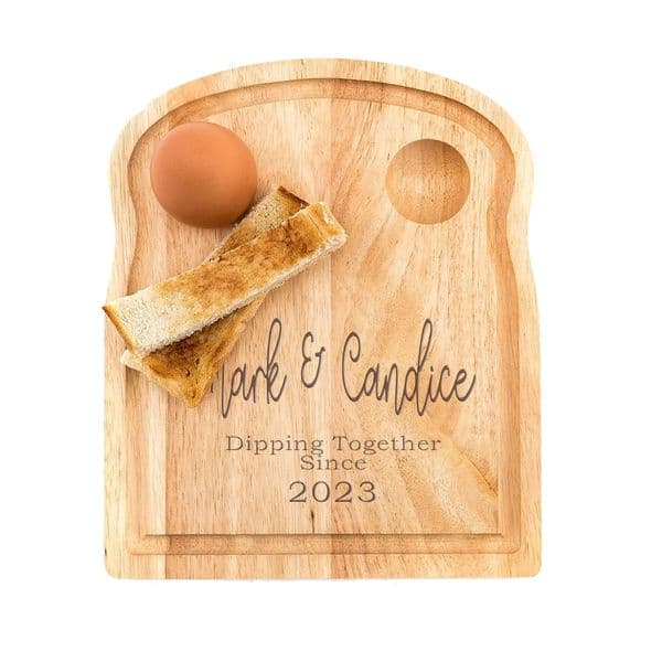 Couple's Personalised Egg and Toast Board Engraved