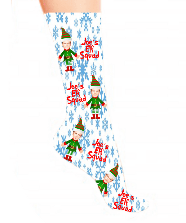 Elf Body Christmas Photo Face Socks
