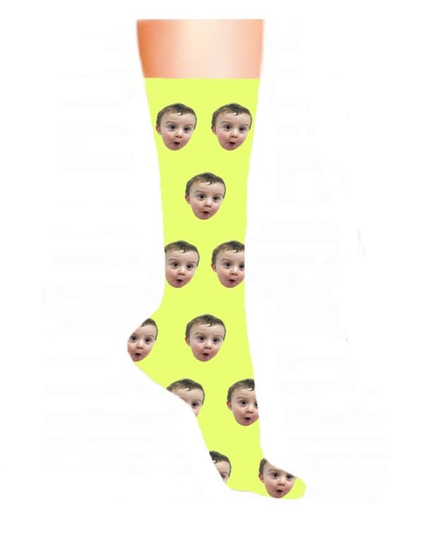 Face Photo Kids Socks Dotted