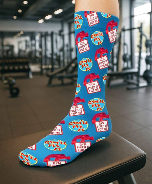 Gym'll Fix It Socks Retro Dark Humour