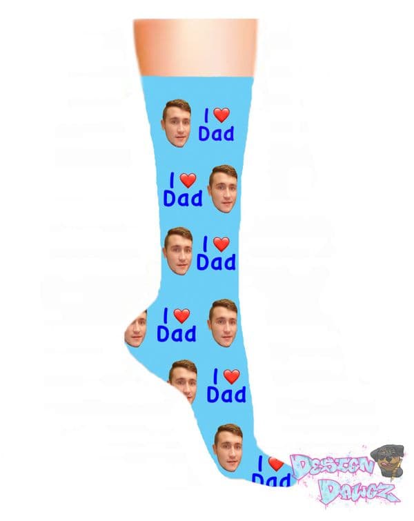 I ❤️ Dad Photo & Text Socks