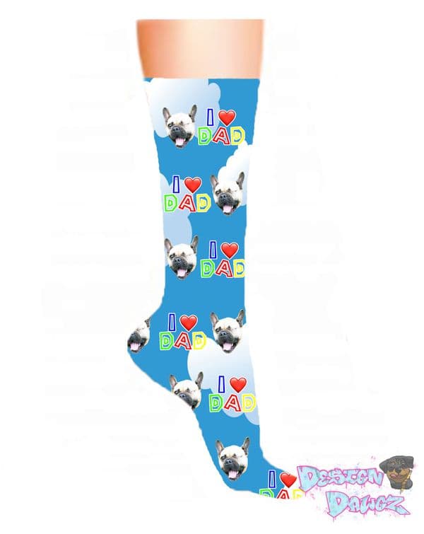 I ❤️ Dad Photo & Text Socks