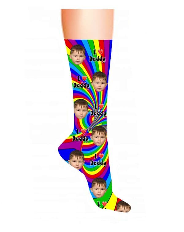 I ❤️ Daddy Photo & Text Socks