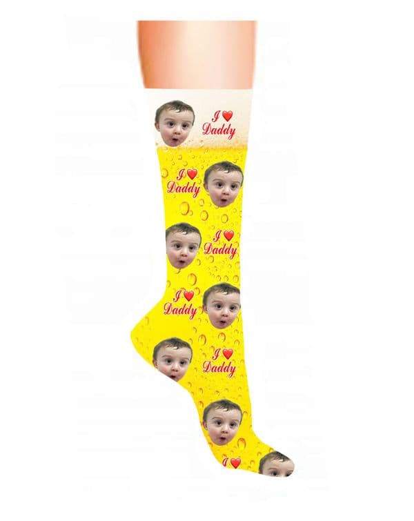 I ❤️ Daddy Photo & Text Socks