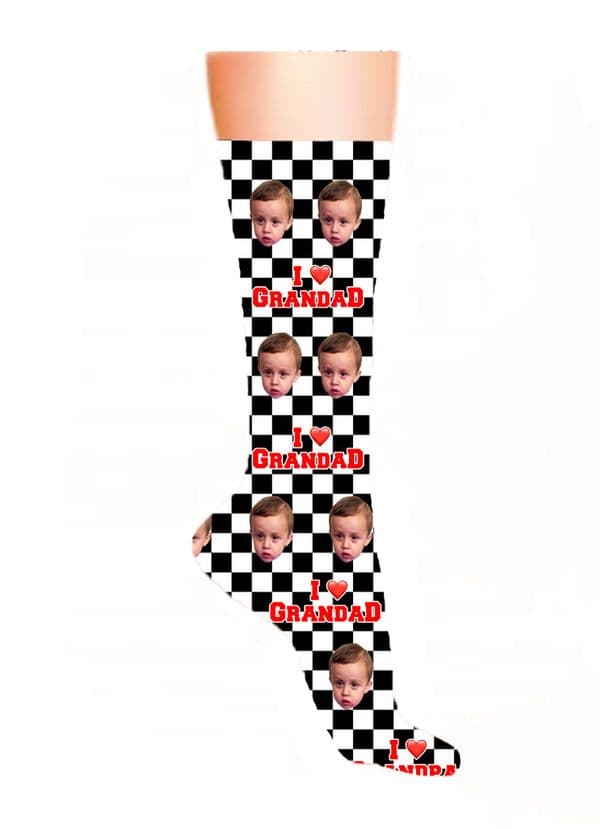 I ❤️ Grandpa Photo & Text Socks