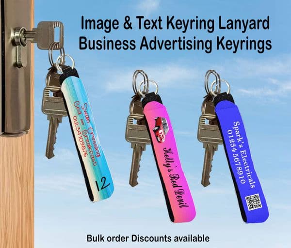 Image & Text Keyring Personalised Lanyard