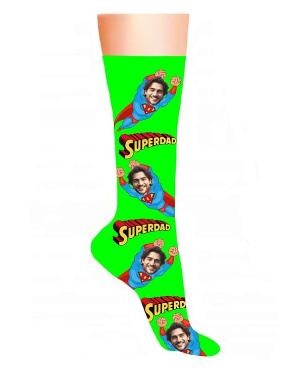 Super Hero Dad Face Photo Socks | Design Dawgz