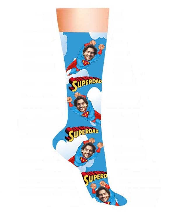 Super Hero Dad Face Photo Socks | Design Dawgz