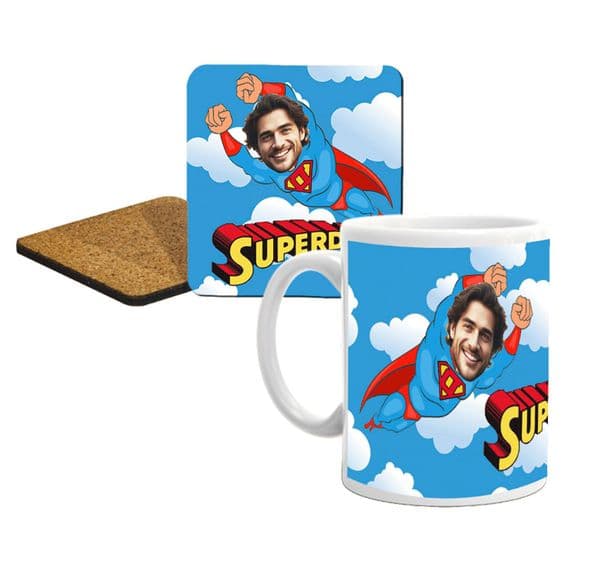 SuperDad Hero Photo Mug & Coaster