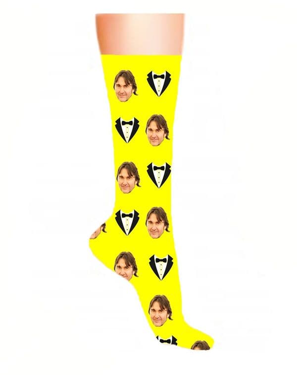 Wedding Party Photo Socks Bow Tie