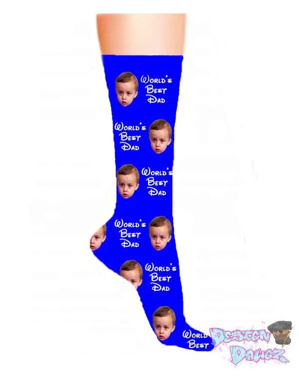 Worlds Best Dad Photo & Text Socks