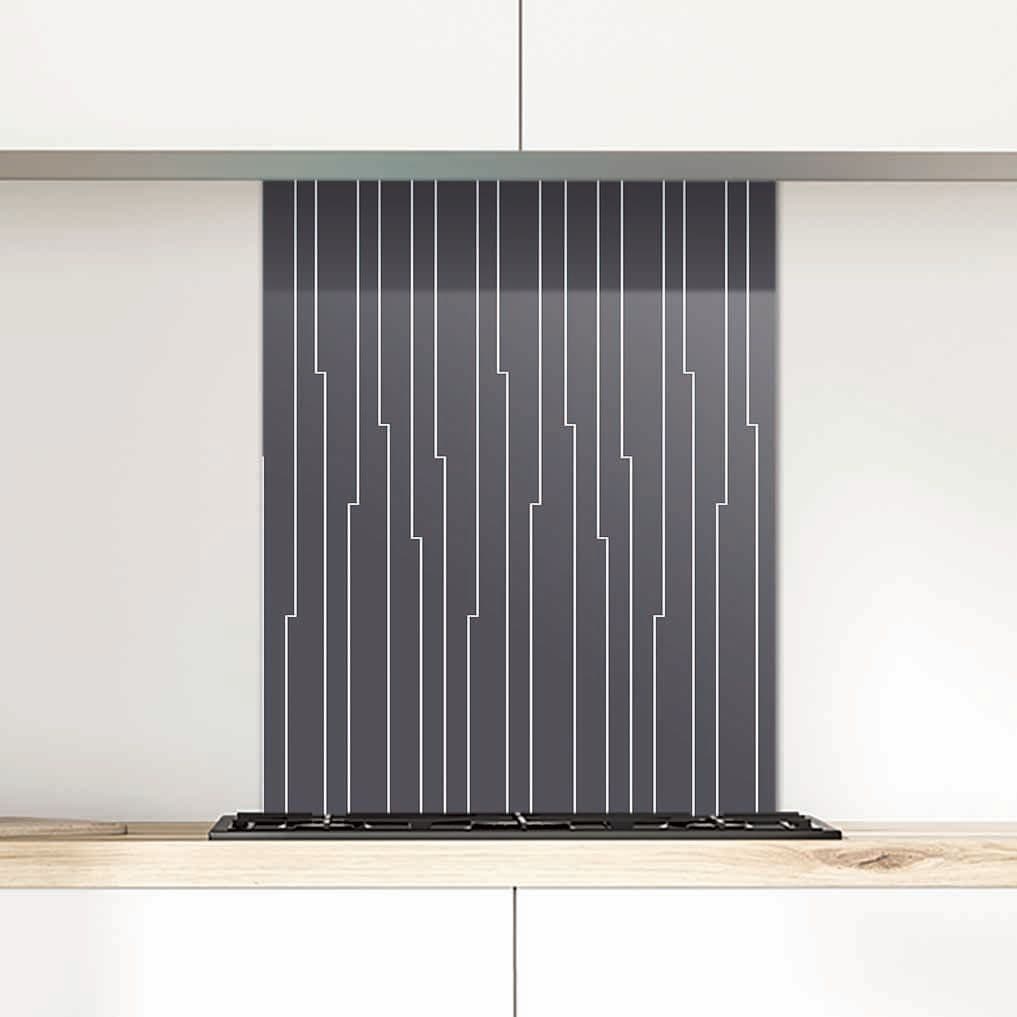 Graphite Glass Splashbacks Art Deco Graphite Glass Splashback