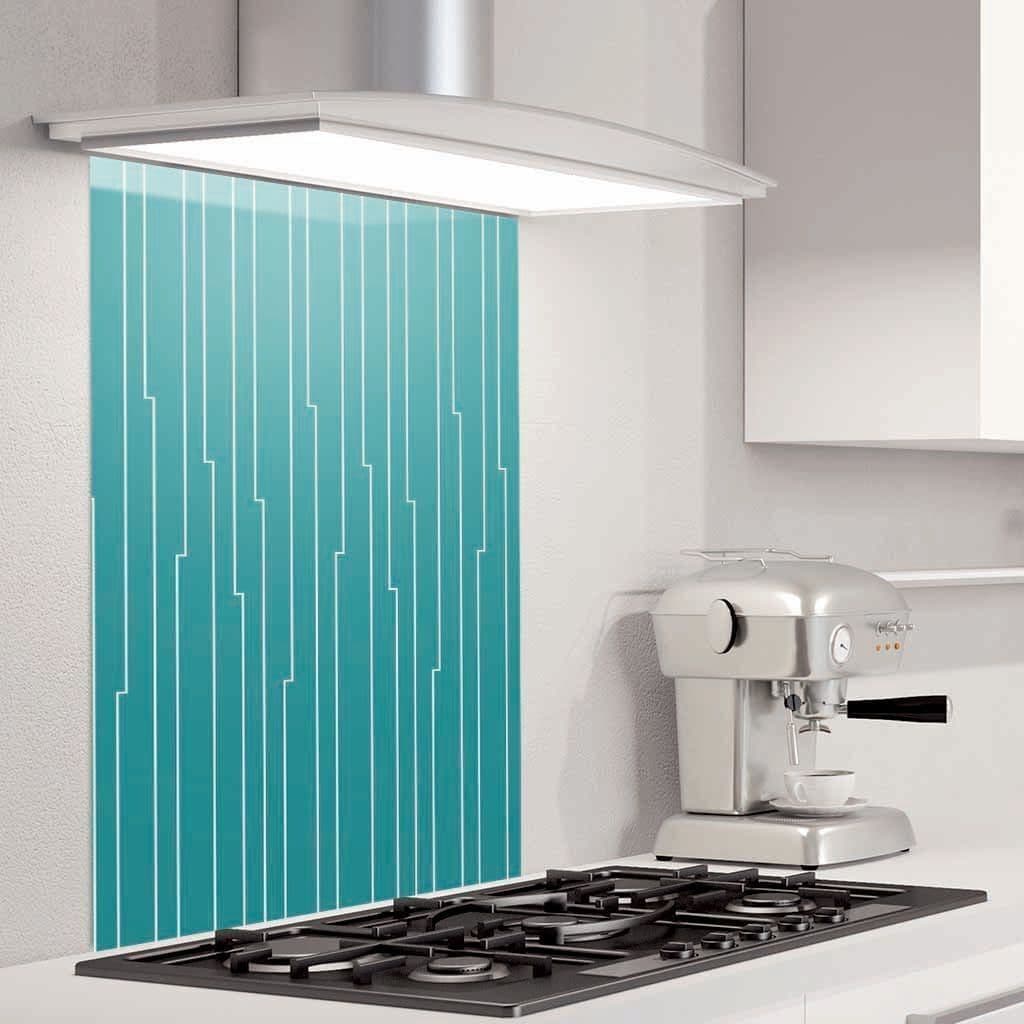Neutron Splashback Art Deco Turquoise Glass Splashback