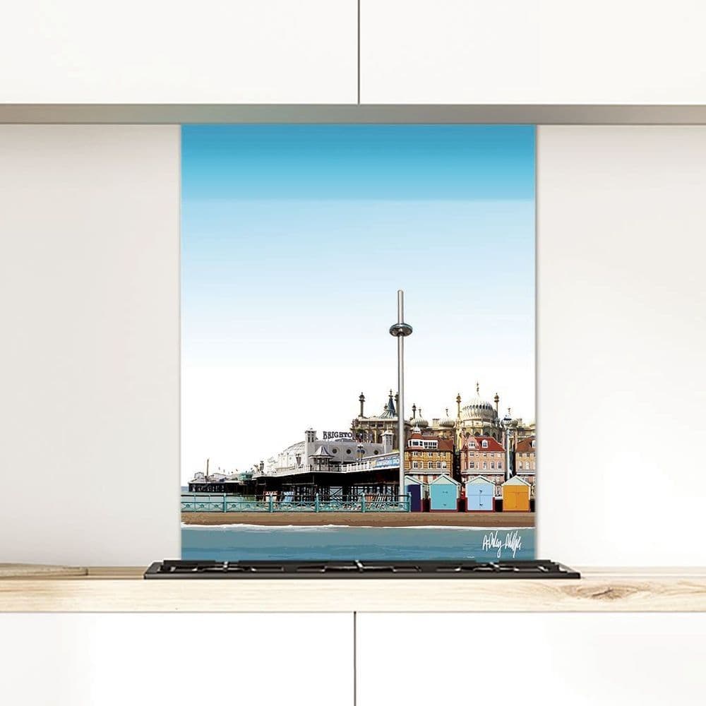 Brighton Skyline Blue - Glass Splashback