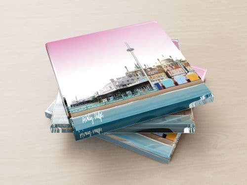 Brighton Skyline Pink - Glass Coasters