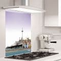 Brighton Skyline Purple - Glass Splashback