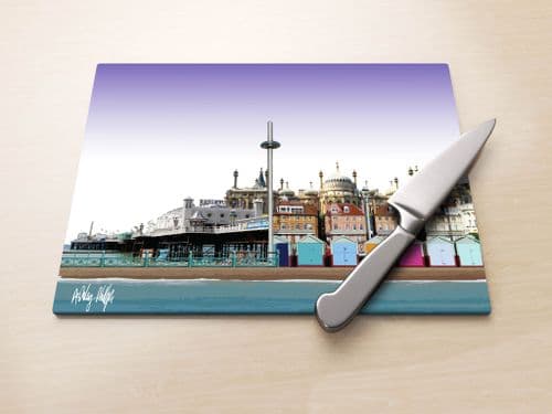 Brighton Skyline Purple - Glass Worktop Saver