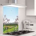 British Countryside Blue - Glass Splashback