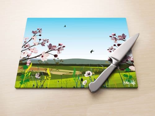 British Countryside Blue - Glass Worktop Saver