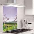 British Countryside Purple - Glass Splashback
