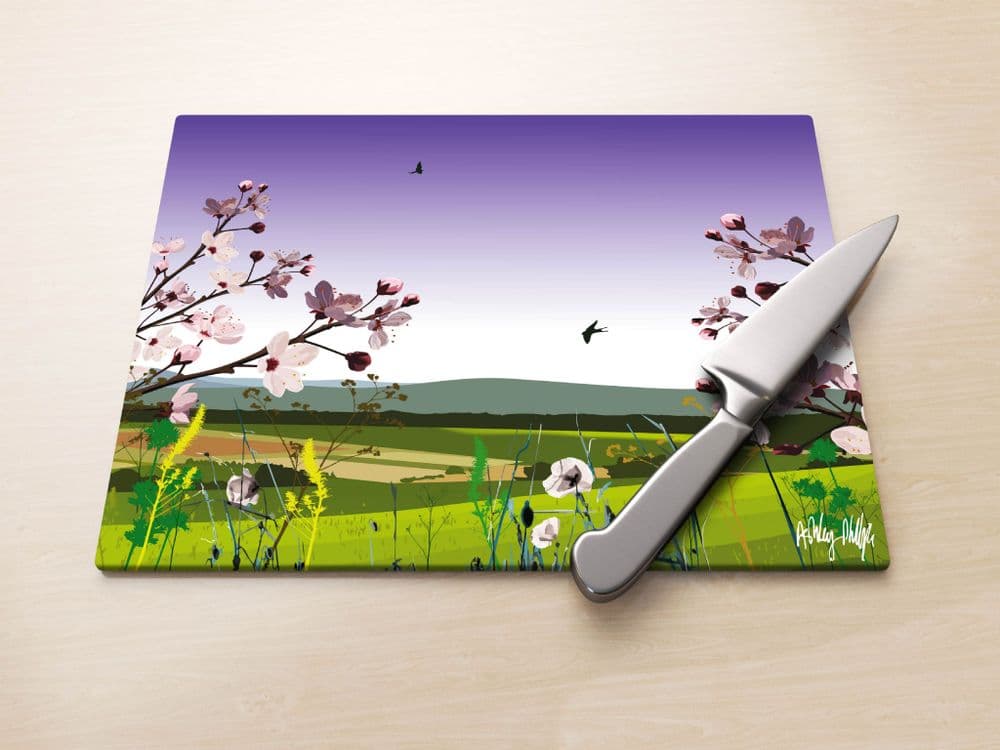 British Countryside Purple - Glass Worktop Saver