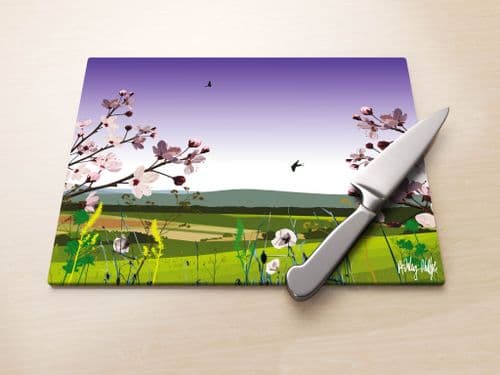 British Countryside Purple - Glass Worktop Saver
