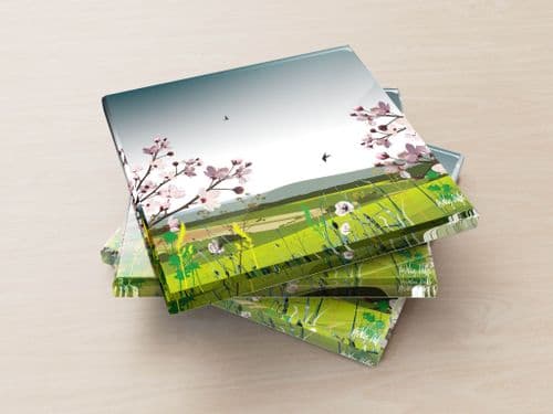 British Countryside Ultra Marine - Glass Coasters
