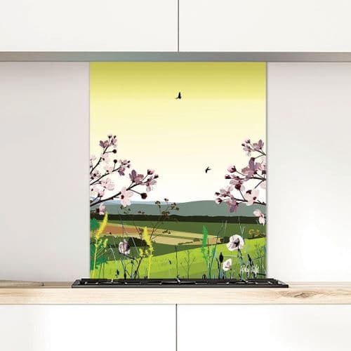 British Countryside Yellow - Glass Splashback
