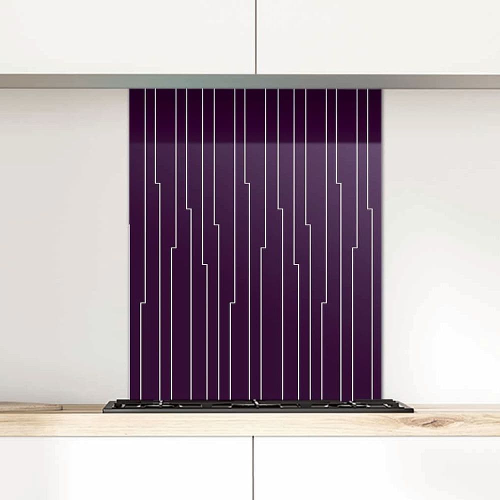 G43 Art Deco Glass Splashback Aubergine