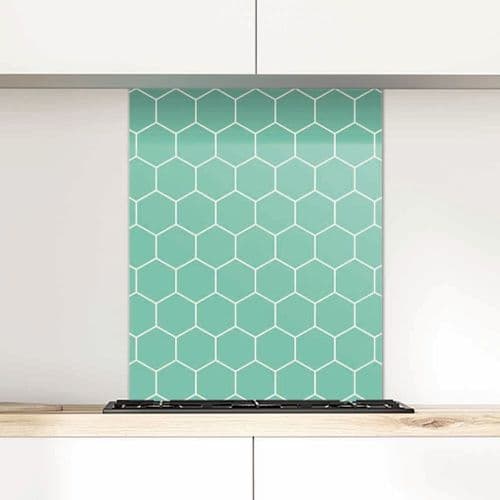 Honeycomb, Peppermint Glass Splashback