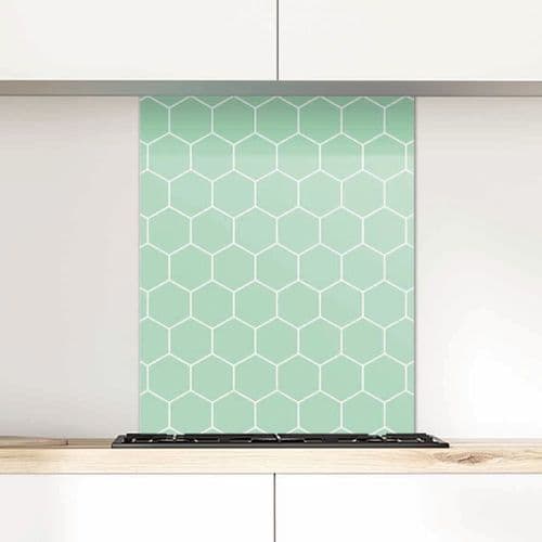 Honeycomb, Pistachio Glass Splashback