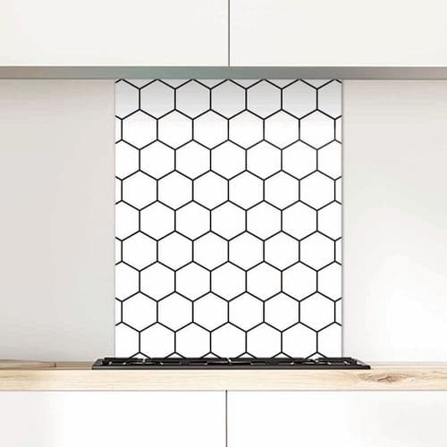 Honeycomb, Polar white Glass Splashback