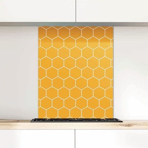 Honeycomb, Tangerine Glass Splashback