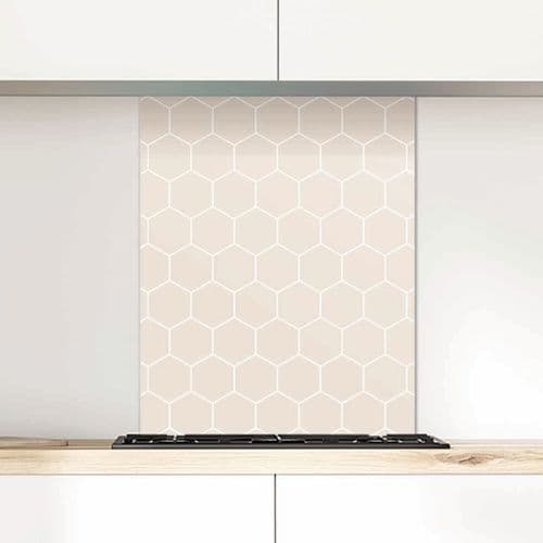 Honeycomb, Tiramisu Glass Splashback