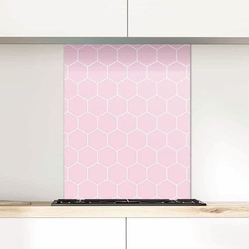 Honeycomb, Winterpink Glass Splashback
