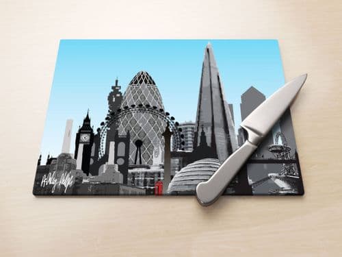 London Skyline Blue - Glass Worktop Saver