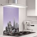 London Skyline Purple - Glass Splashback