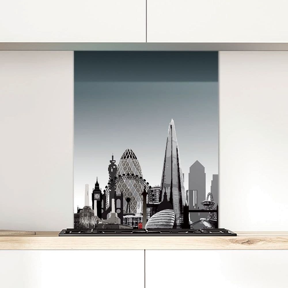 London Skyline Ultra Marine - Glass Splashback