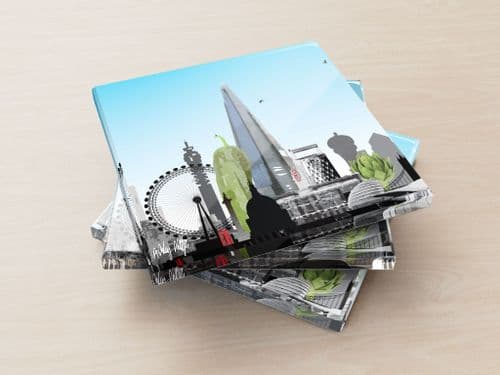 London Skyline With A Twist Blue - Glass Coasters