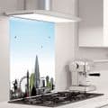 London Skyline With A Twist Blue - Glass Splashback
