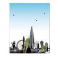 London Skyline With A Twist Blue - Glass Splashback
