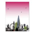London Skyline With A Twist Pink - Glass Splashback
