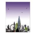 London Skyline With A Twist Purple - Glass Splashback