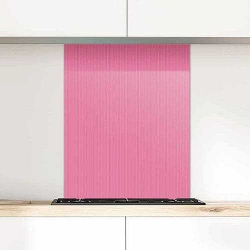 Pinstripe Bubblegum Glass Splashback
