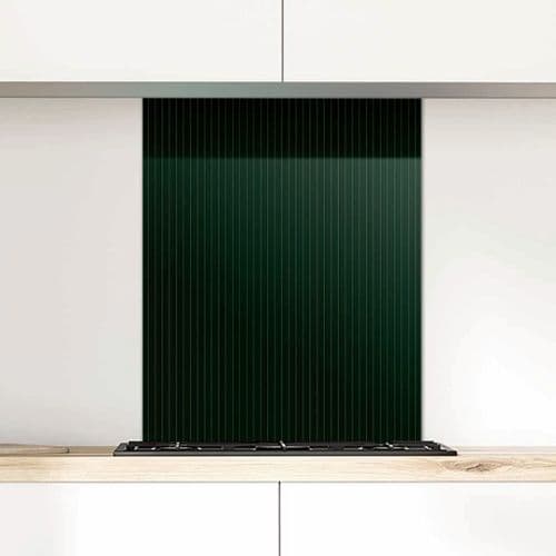Pinstripe Deep Moss Glass Splashback