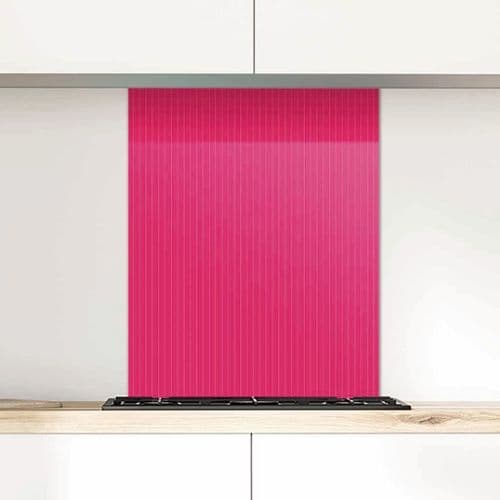 Pinstripe Fuschia Glass Splashback
