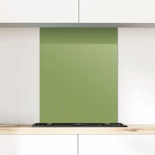 Pinstripe Green Olive Glass Splashback