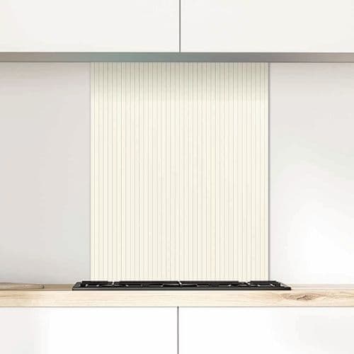 Pinstripe Ivory  Glass Splashback